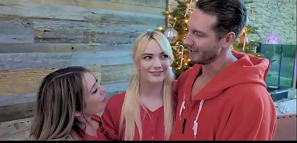  Cute Adopted Daughter Joins Her Foster Parents For Christmas Fuck